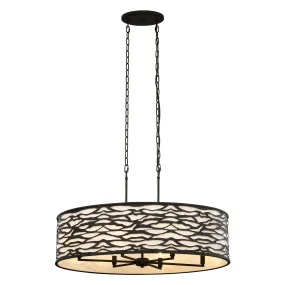 Kato 348N06CB 6-Light Pendant Light - Carbon Black