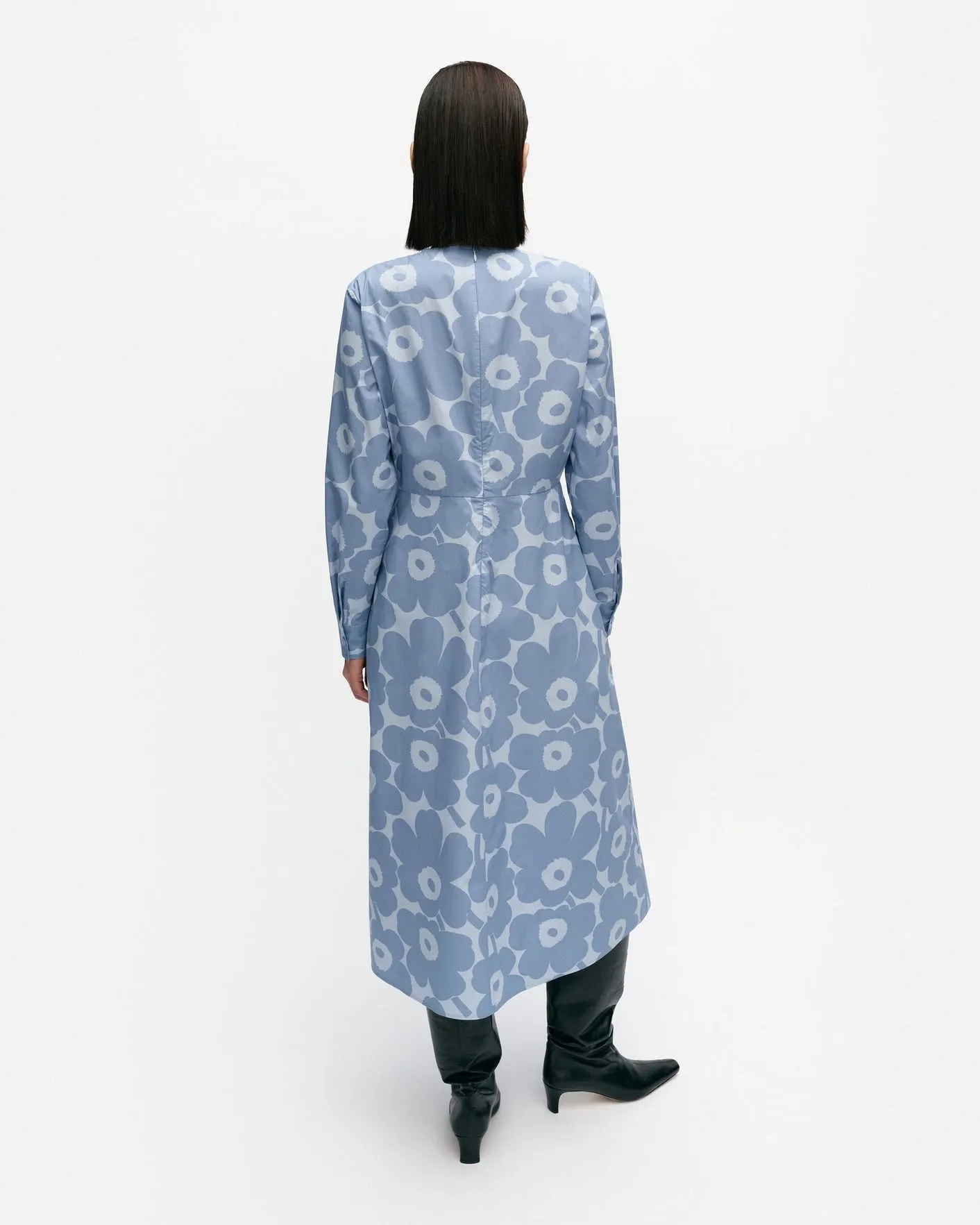 katse unikko cotton poplin dress - blue