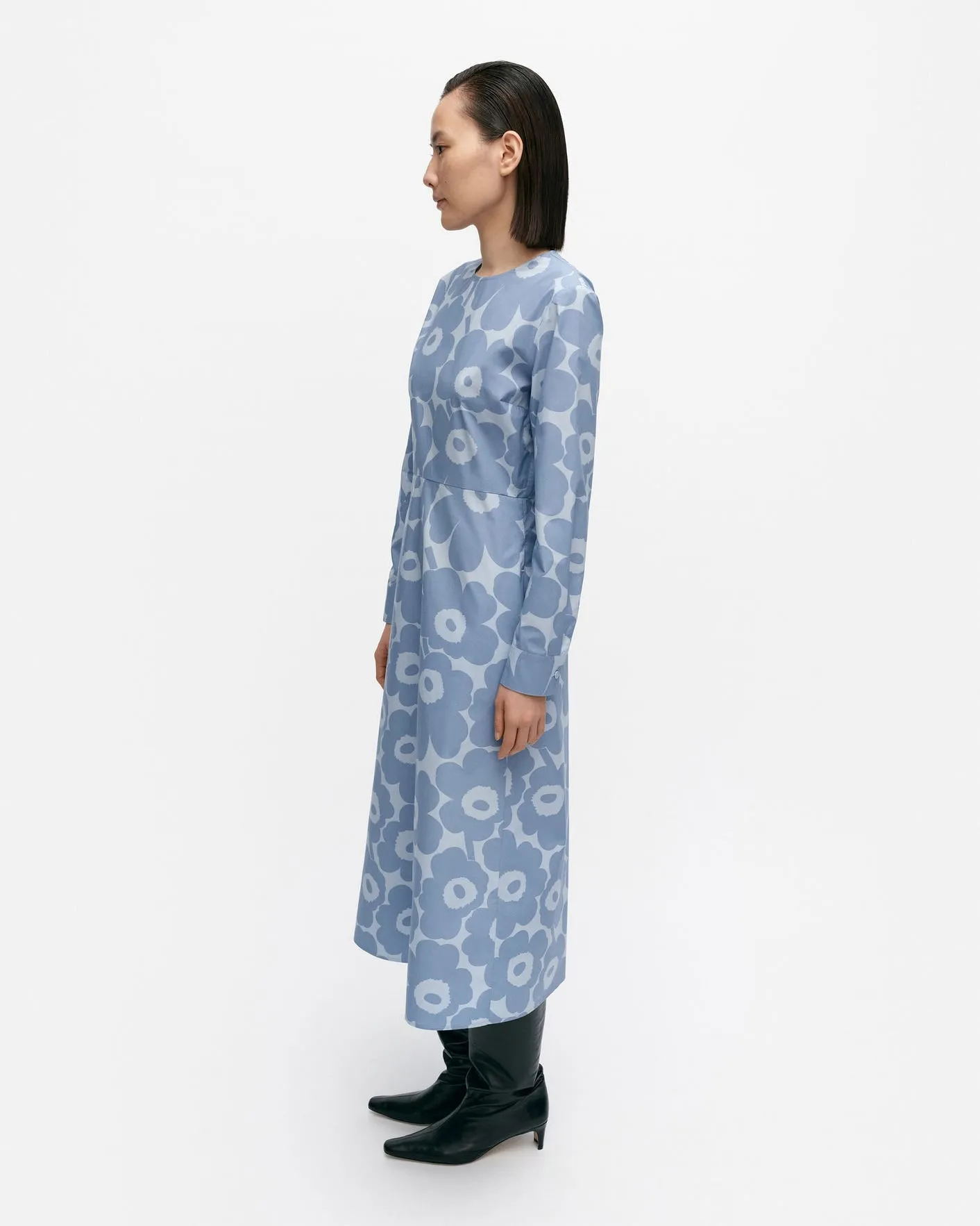 katse unikko cotton poplin dress - blue