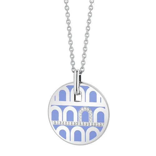 L'Arc de DAVIDOR Pendant GM, 18k White Gold with Lacquered Ceramic and Porta Diamonds