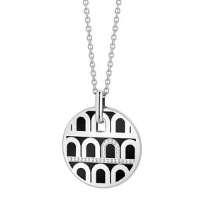 L'Arc de DAVIDOR Pendant GM, 18k White Gold with Lacquered Ceramic and Porta Diamonds