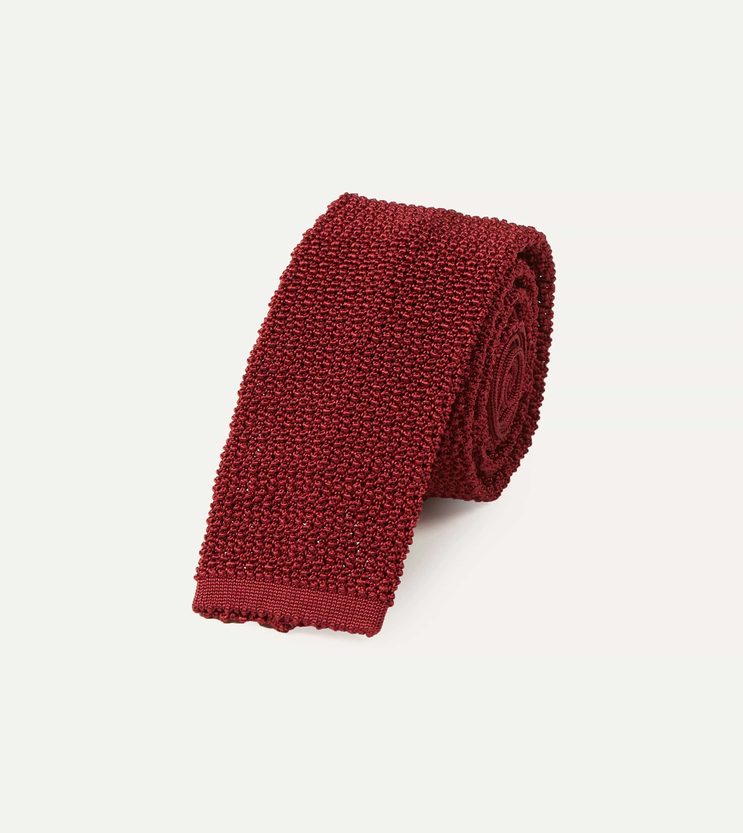 Light Wine Knitted Silk Solid Colour Tie