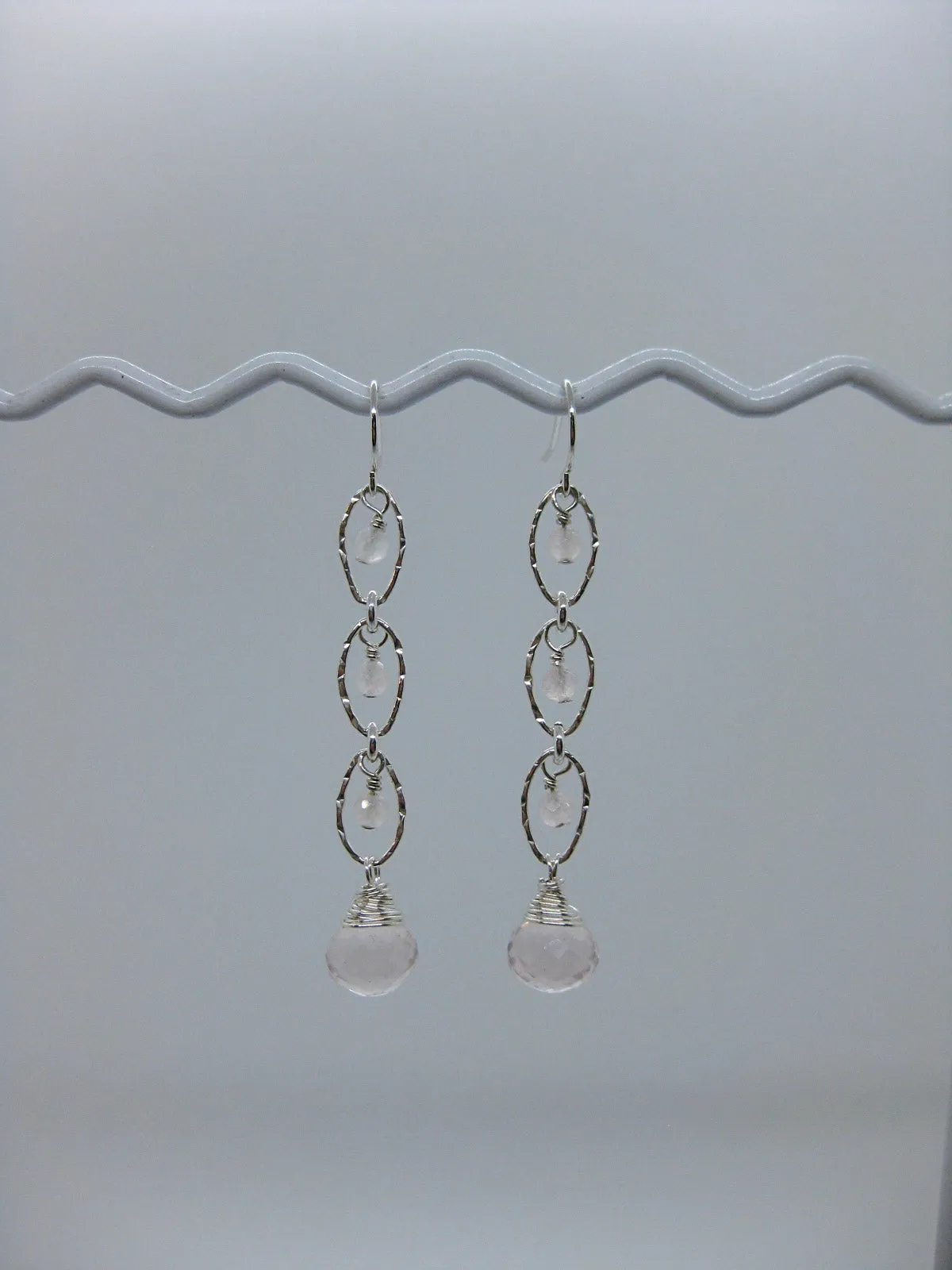 Lilac: Rose Quartz Earrings - e616