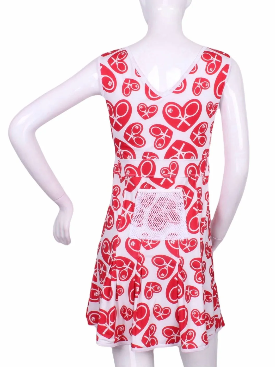 Limited Random Heart on White Angelina Tennis Dress