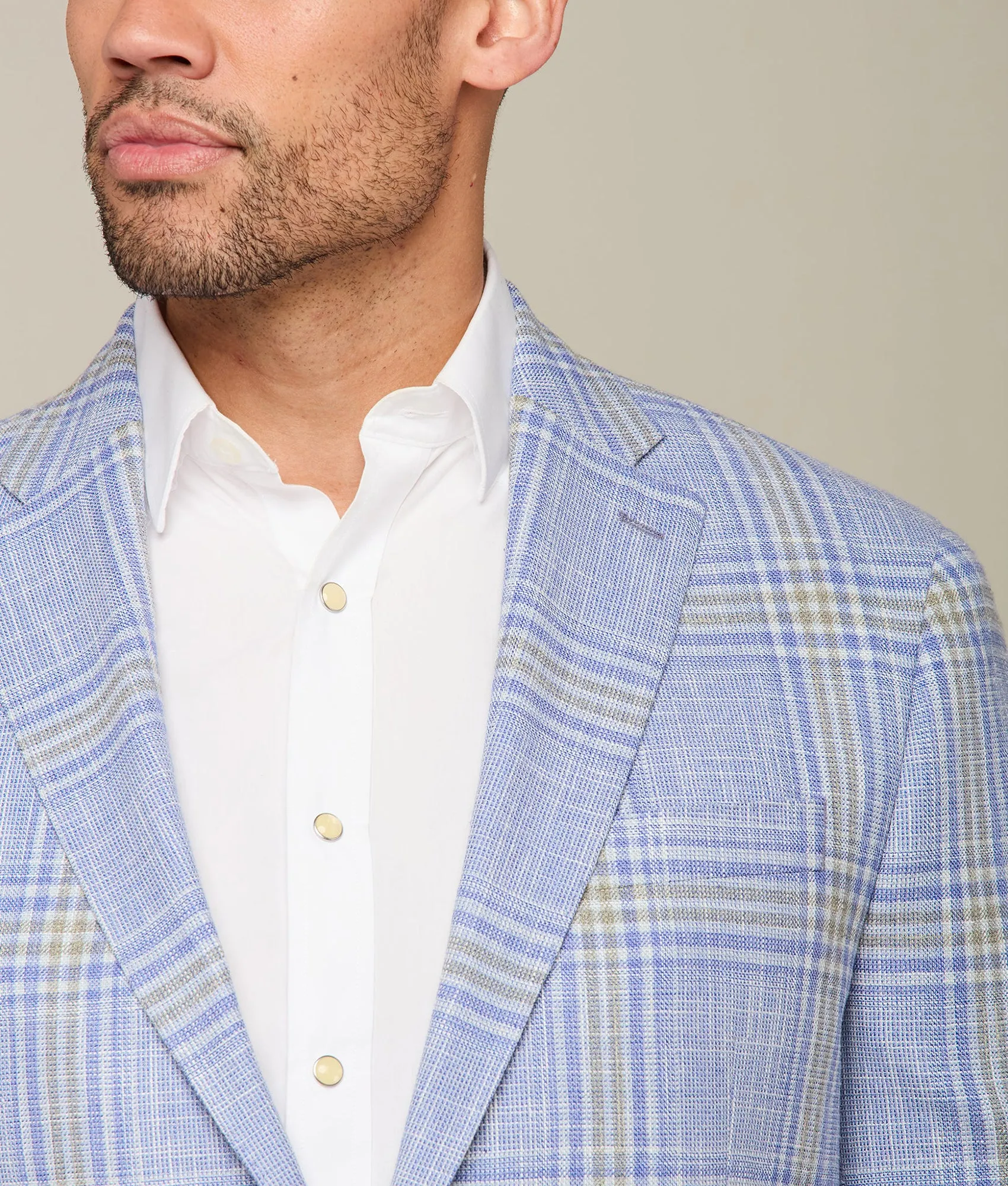 Lucchese Sport Coat :: Light Blue/Grey/White