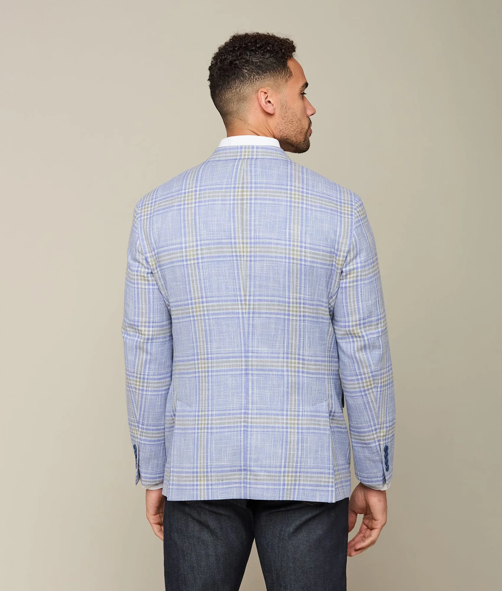 Lucchese Sport Coat :: Light Blue/Grey/White