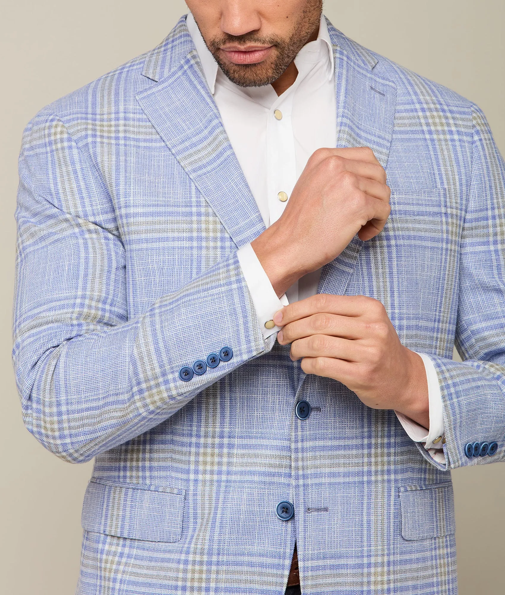 Lucchese Sport Coat :: Light Blue/Grey/White