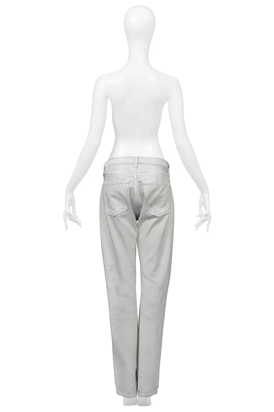 MAISON MARTIN MARGIELA ARTISANAL COLLECTION 0 MEN'S BLUE JEANS DIPPED IN WHITE PAINT