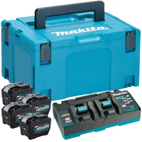 Makita 1910B1-4 40V XGT Power Source Kit With 4 x 8.0Ah Battery, Charger & Case