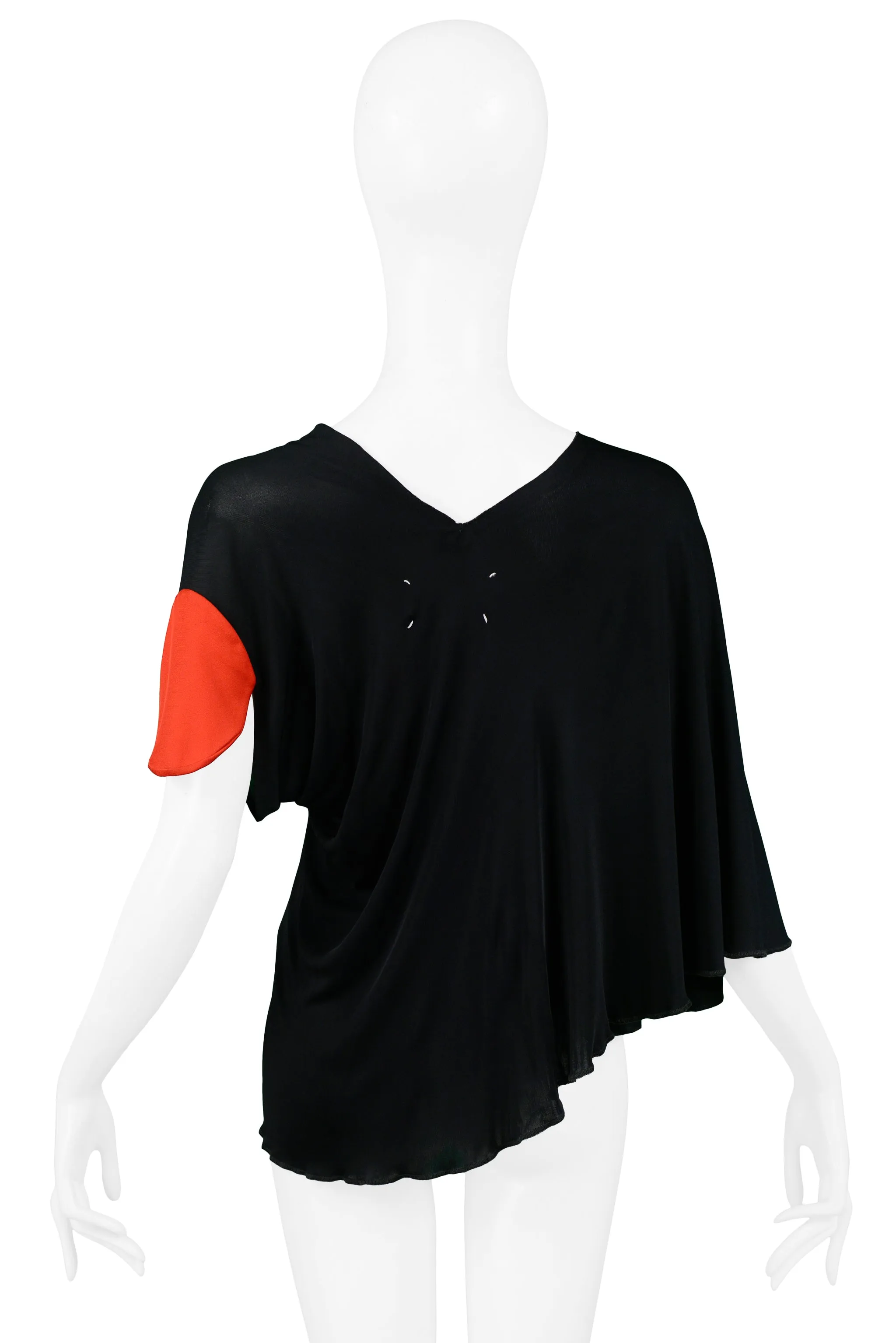 MARGIELA BLACK & RED TARGET SLEEVE TOP