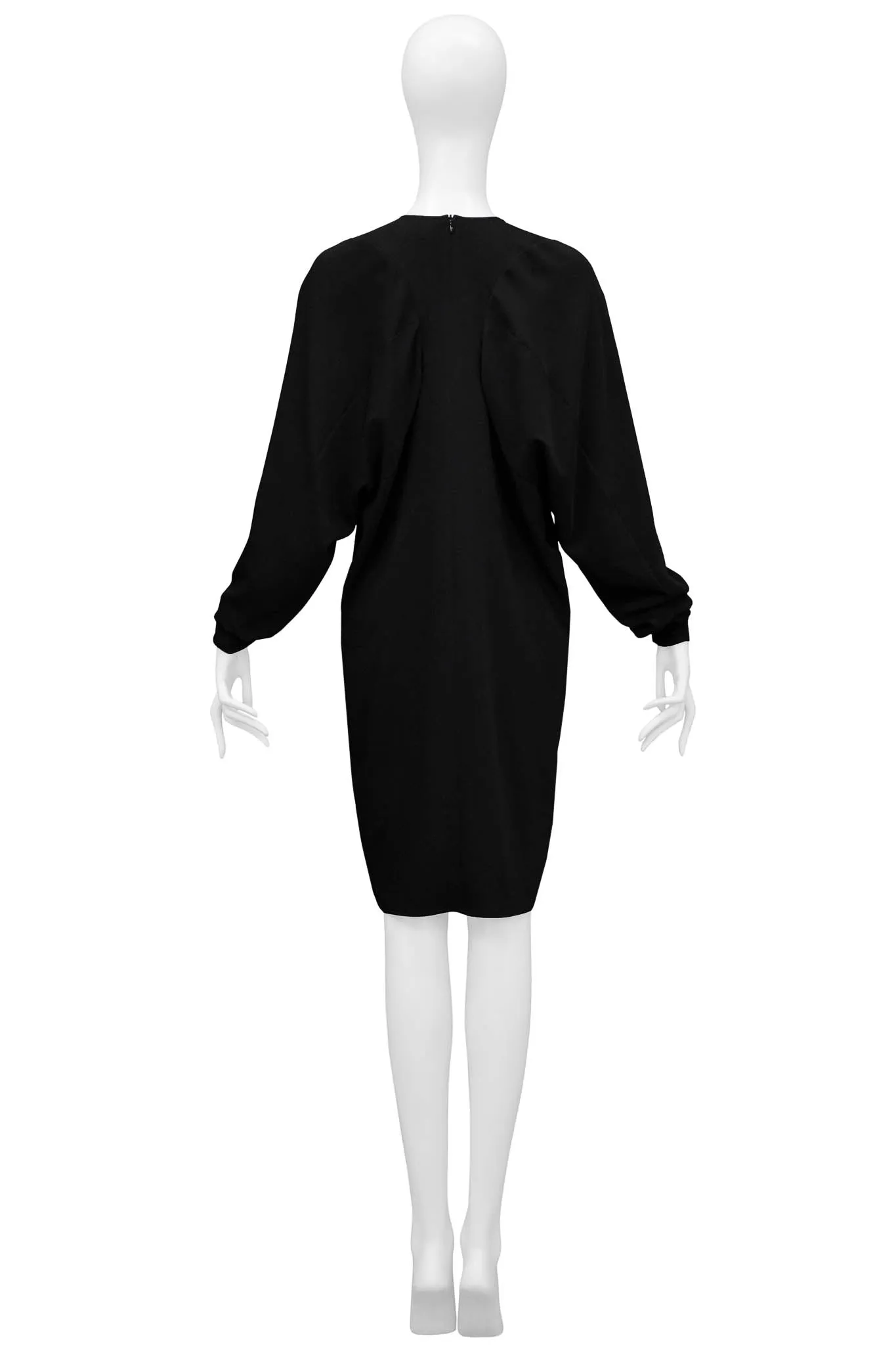 MARGIELA BLACK DRESS WITH LONG DOLMAN SLEEVES