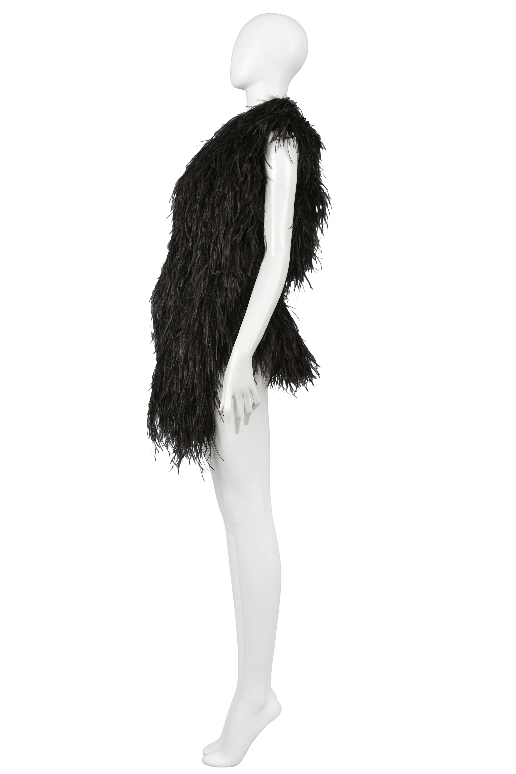 MARGIELA BLACK FEATHER VEST 2004-05