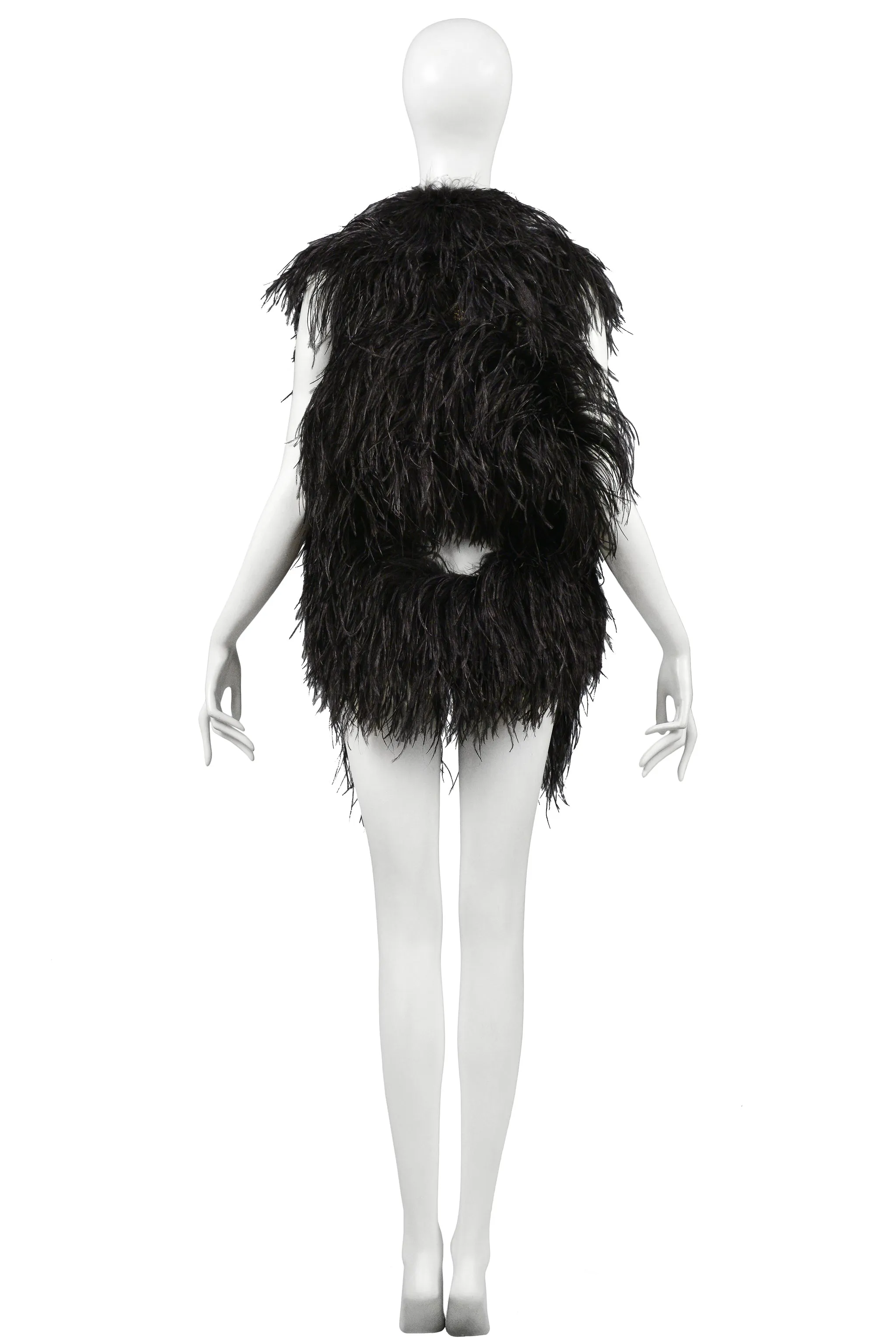 MARGIELA BLACK FEATHER VEST 2004-05