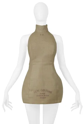 MARGIELA ICONIC SEMI COUTURE DRESSMAKER BODICE WITH RARE HIGH COLLAR 1997