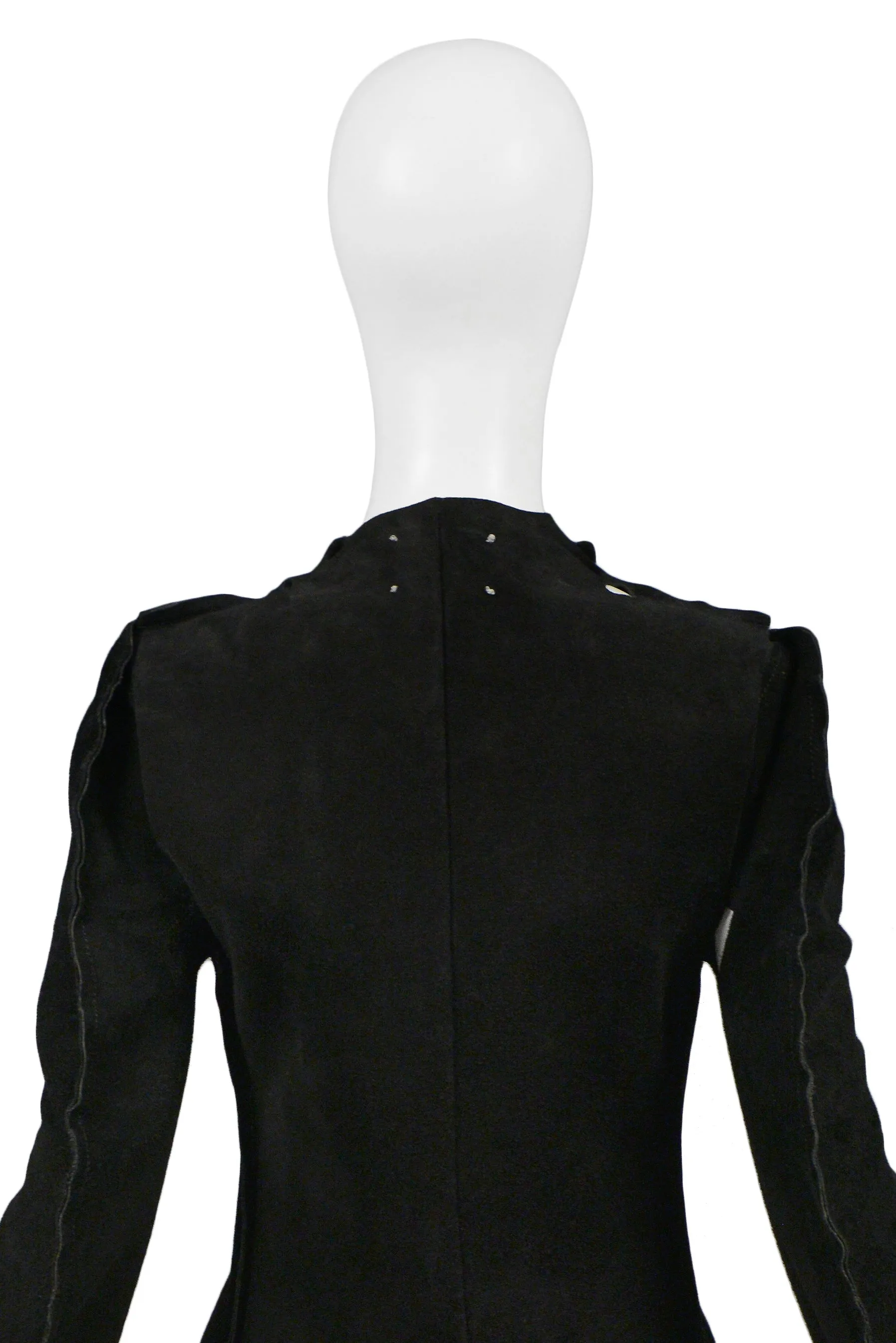 MARGIELA "FLAT PATTERN" COLLECTION BLACK SUEDE JACKET 1998