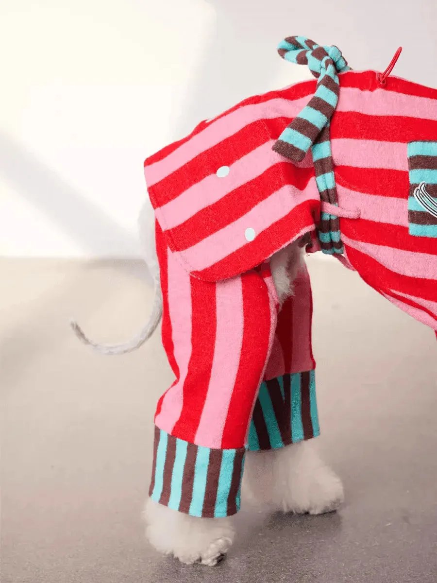 Matching Duo - Striped Cotton Dog Pyjamas