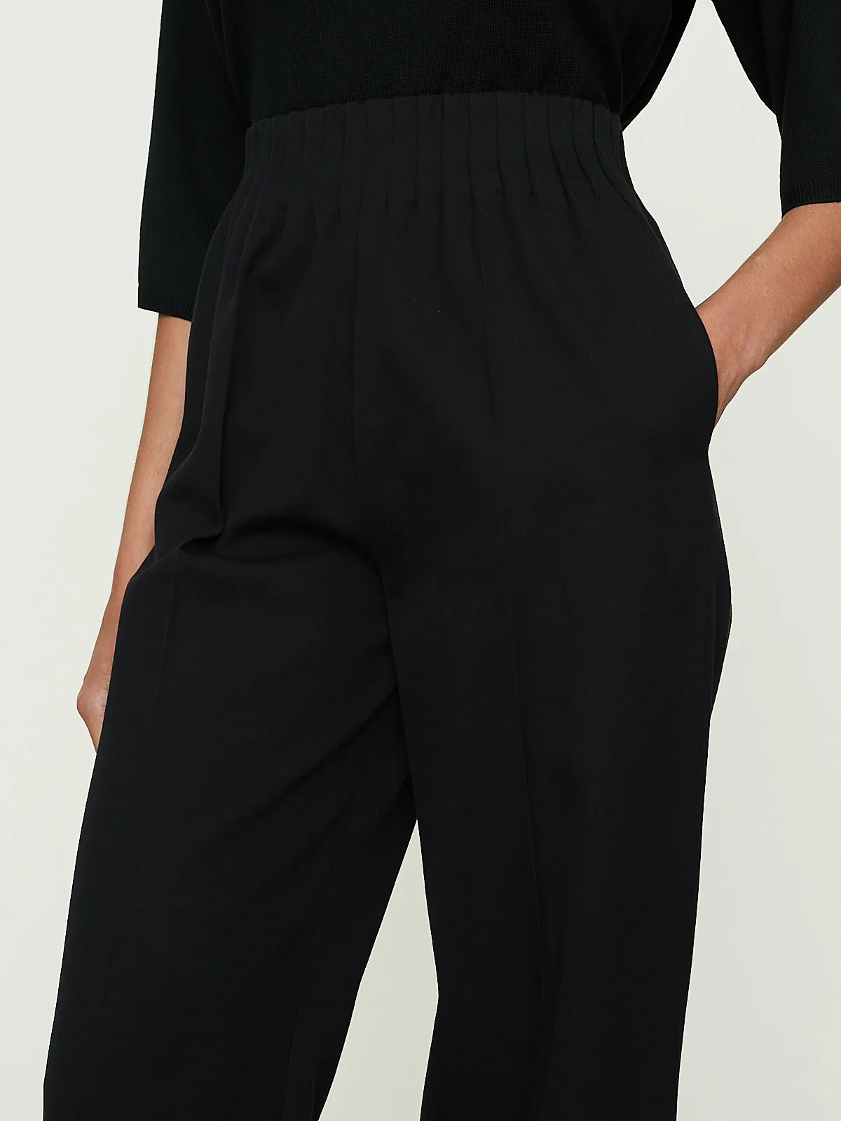 Maud Large Pull-On Pants in Black