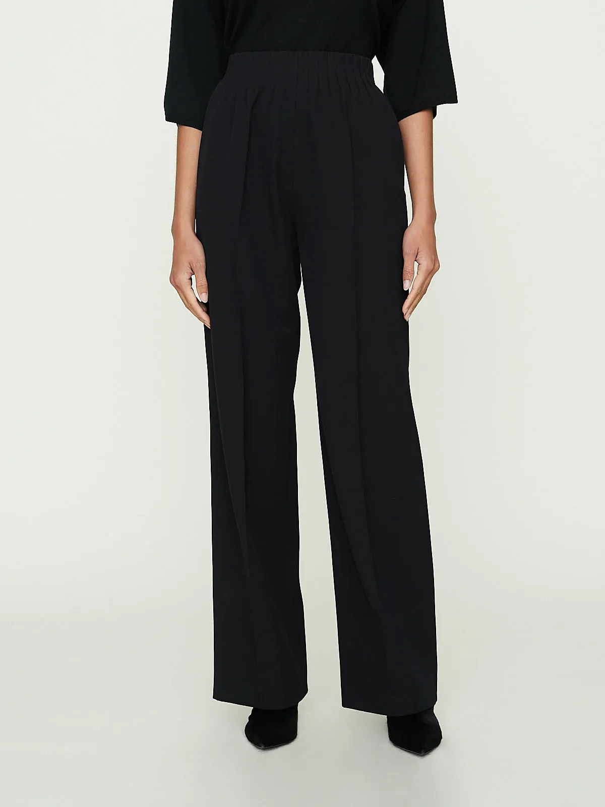 Maud Large Pull-On Pants in Black