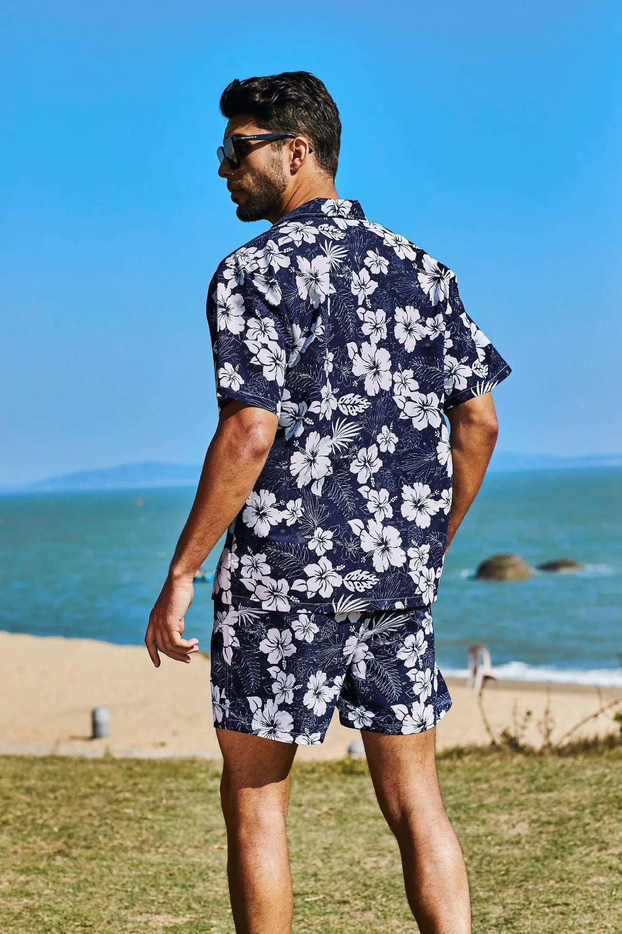 Men's Shirt Short 2-Piece Hawaiian Loose Tropical Print Casual Sets | ST05