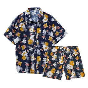 Men's Shirt Short 2-Piece Hawaiian Loose Tropical Print Casual Sets | ST05