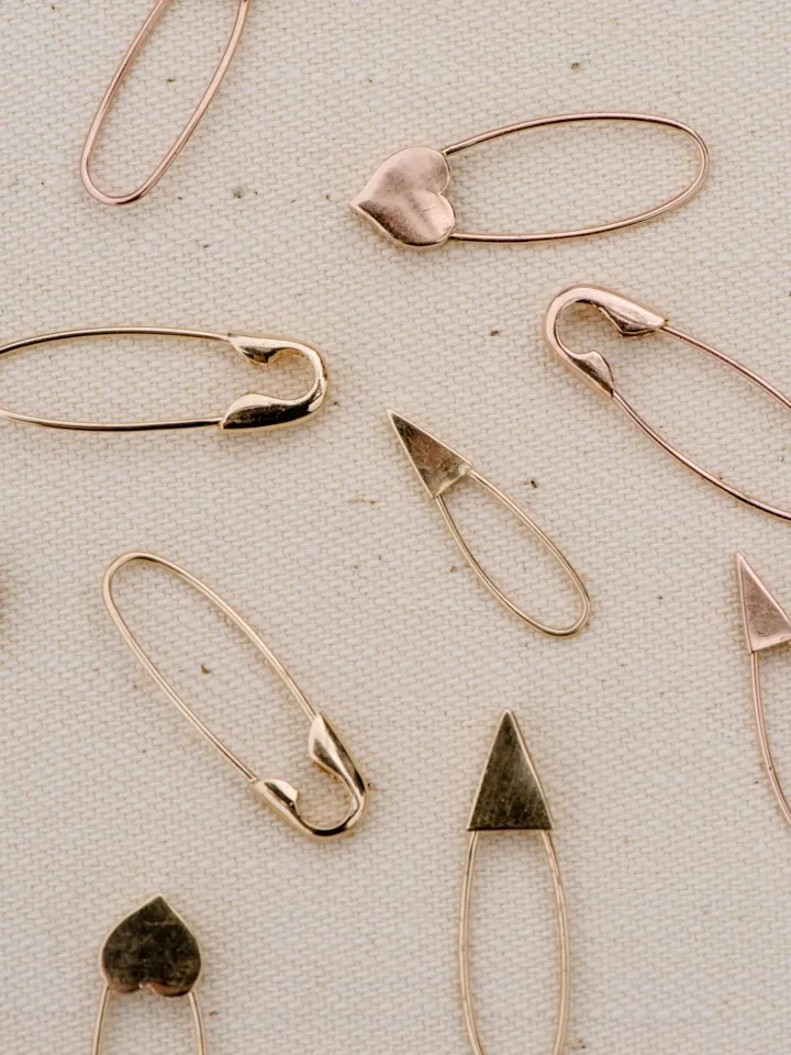 Mini Triangle Safety Pin Earring