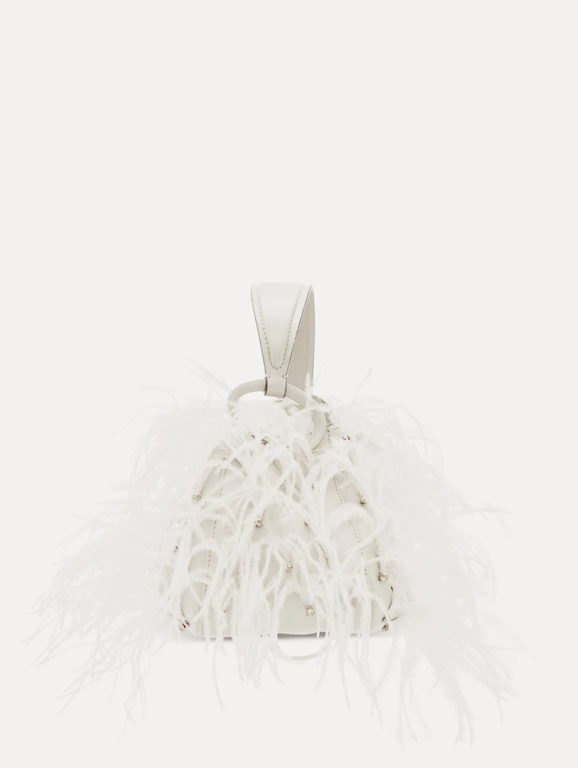 Nano Ostrich Feather O Handle Bag