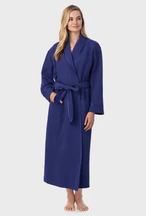 Navy Diamond Quilted Wrap Robe