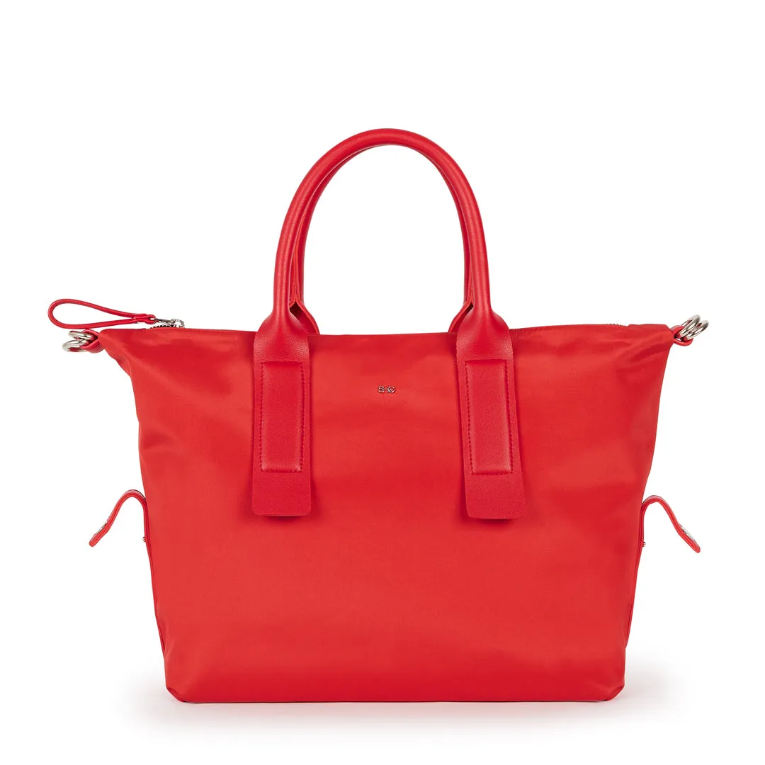 NOLAN MEDIUM NYLON  HANDBAG SCARLET