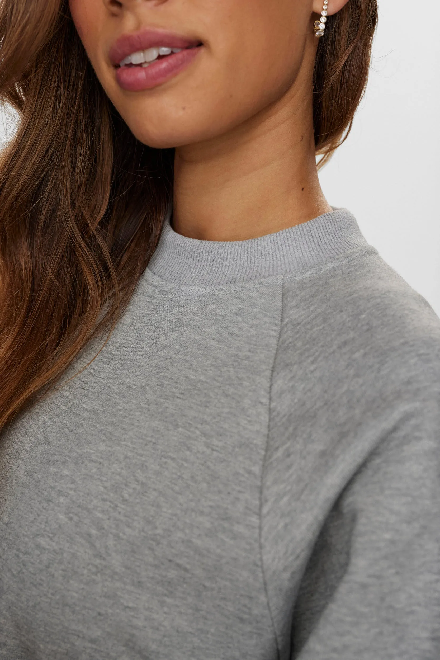 Numph Nuzari Sweatshirt in Medium Grey