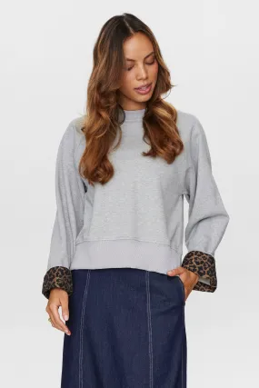 Numph Nuzari Sweatshirt in Medium Grey