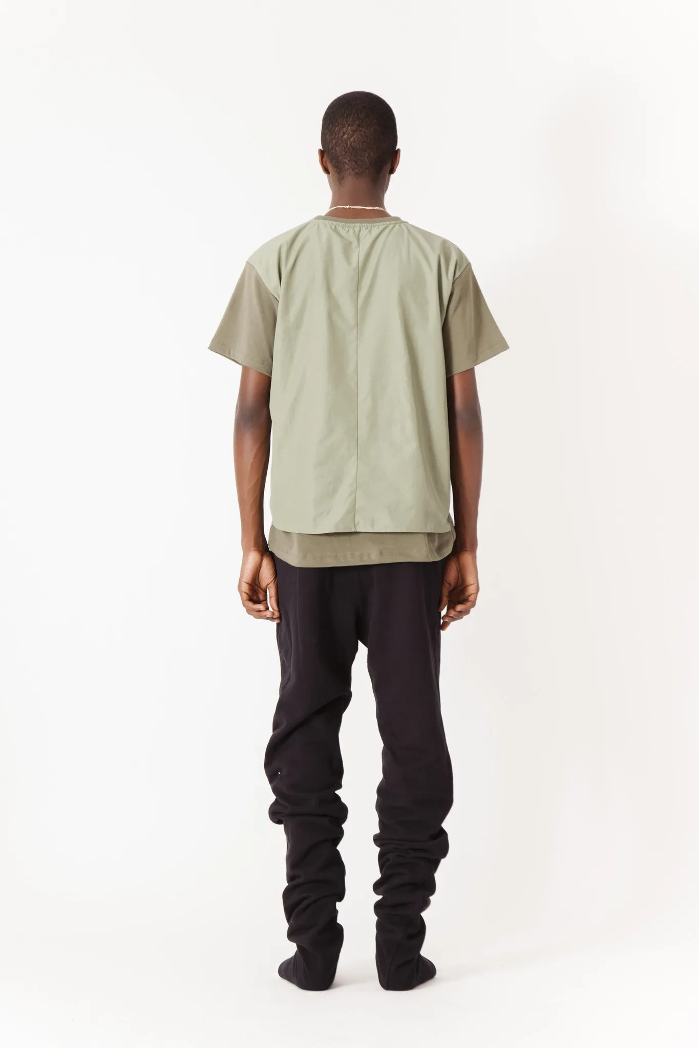 Nylon Back Panel T-Shirt