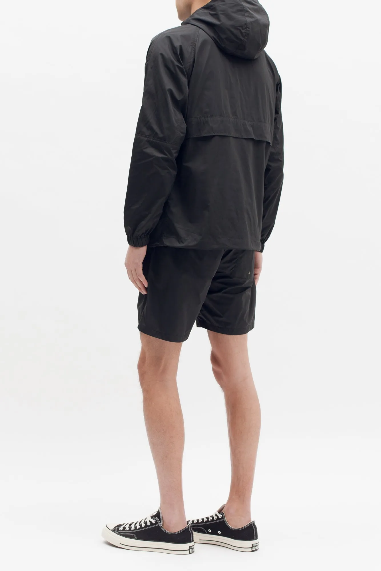 Nylon Popover Jacket - Black