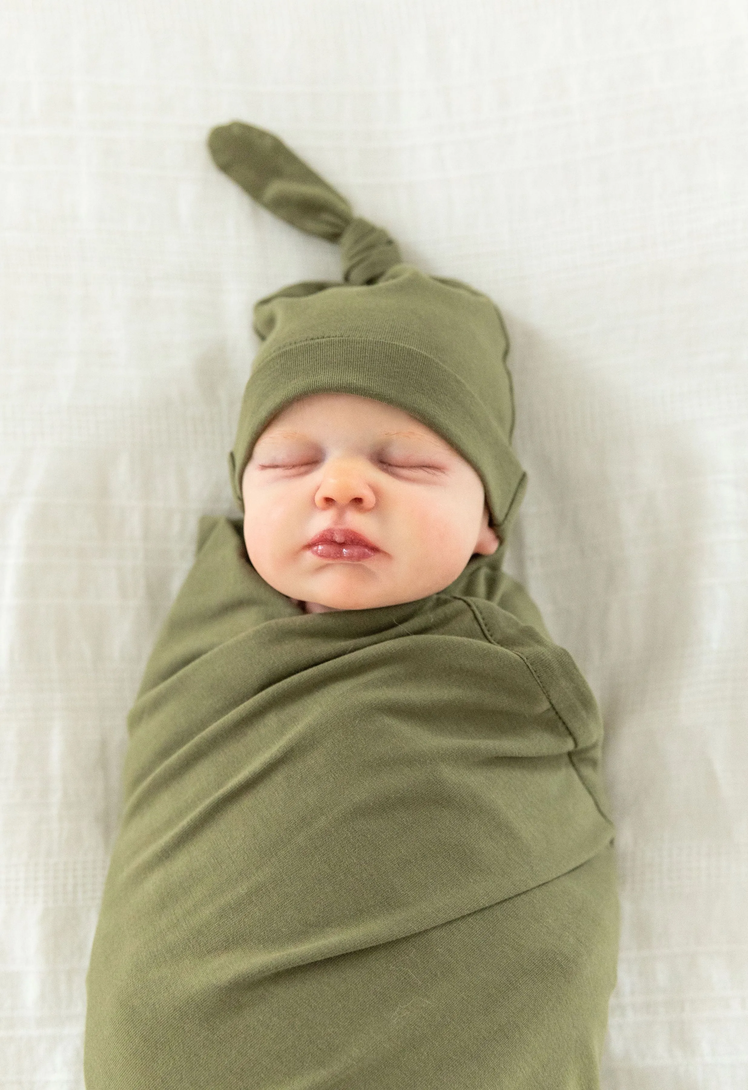 Olive Green Robe & Swaddle Blanket Set