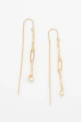 Opal Chain Threader Earrings