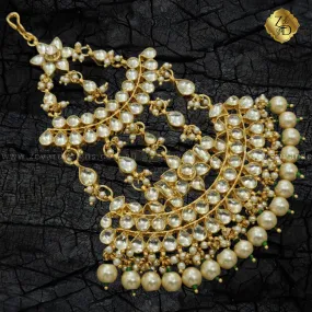 Pachi Kundan Jhoomar/Passa - Pearls