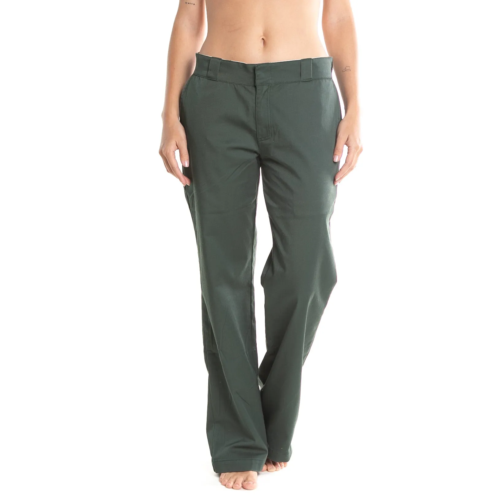 Pantalon Rusty Bobbi Low Rise Straight Twill Pant* Dark Emerald