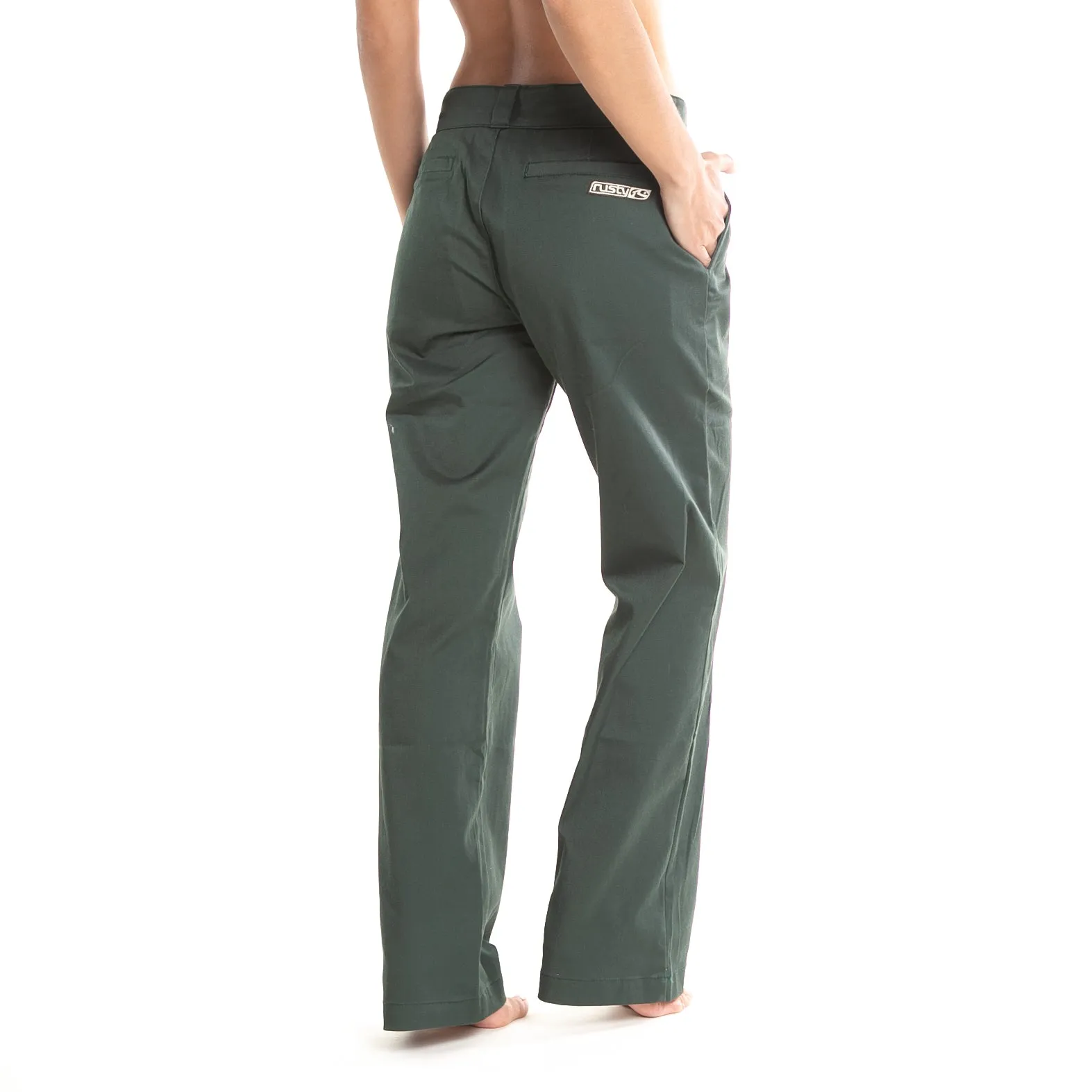 Pantalon Rusty Bobbi Low Rise Straight Twill Pant* Dark Emerald