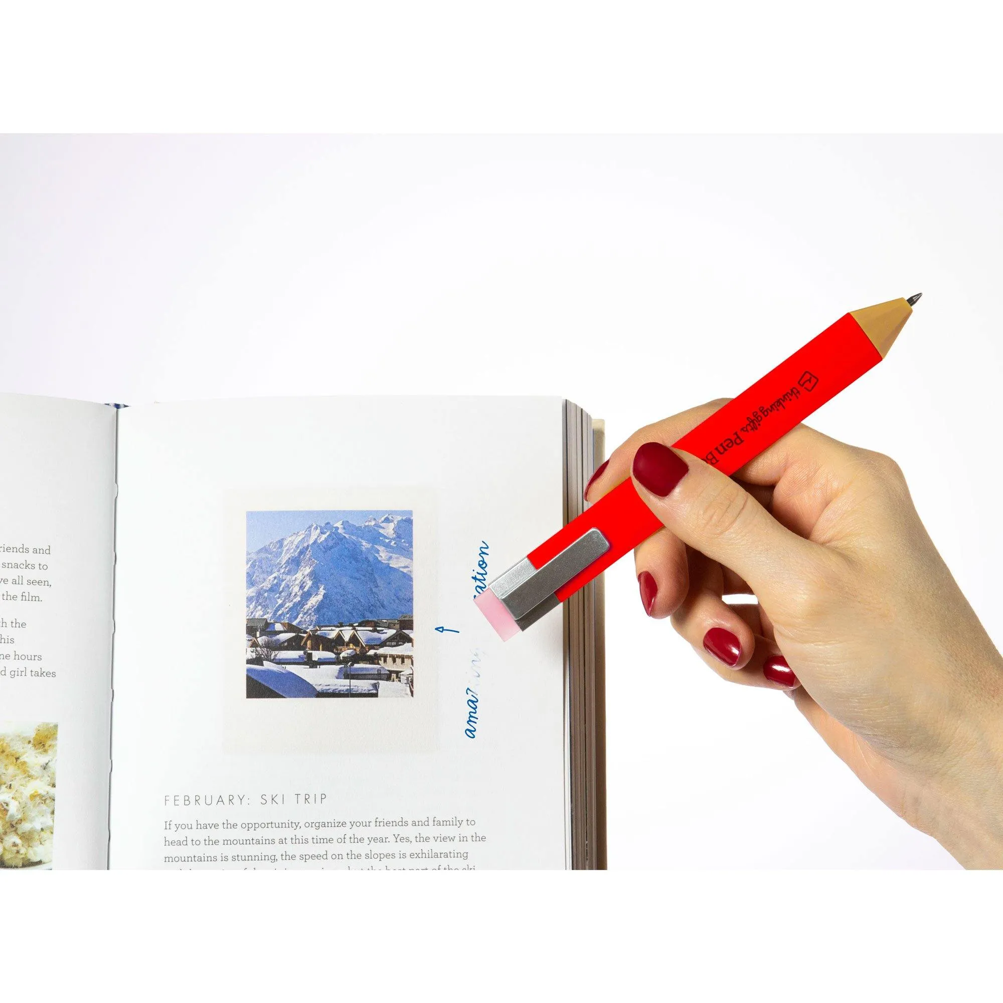 Pen Bookmark 3-in-1 with 2 Ink Refills (Red)