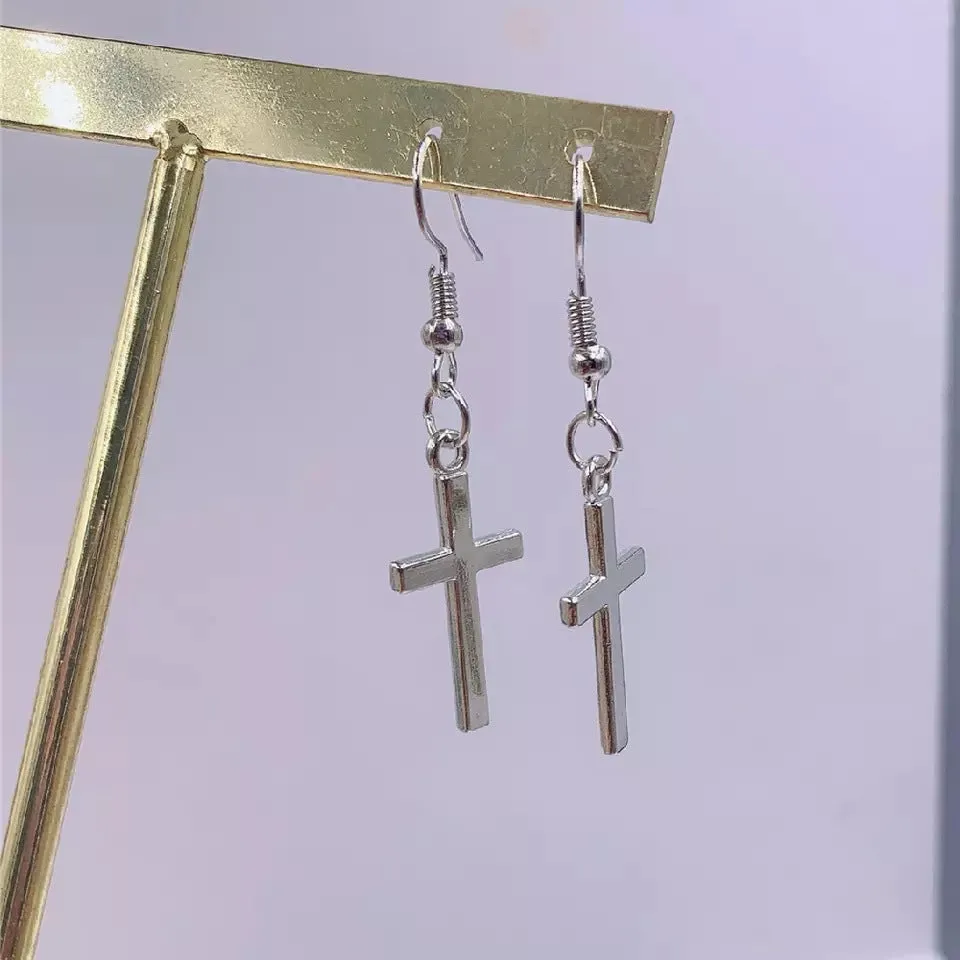 Personalized Hip-hop Punk Style Cross Earrings