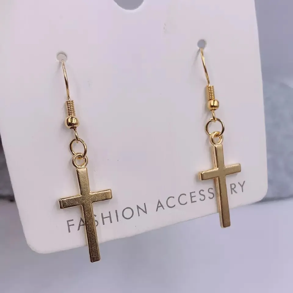 Personalized Hip-hop Punk Style Cross Earrings