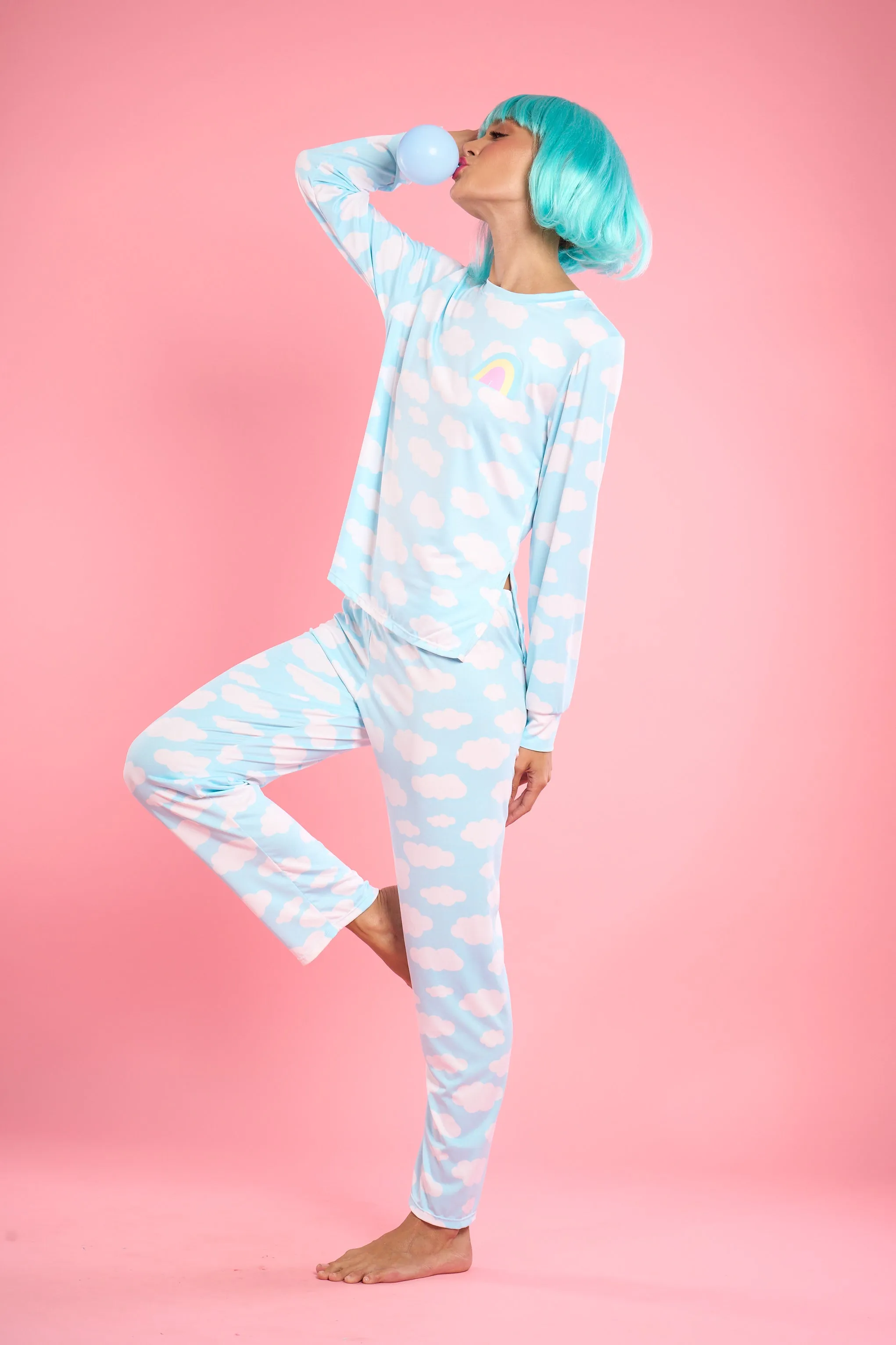 Pijama Rainbow Sky Celeste Pantalon