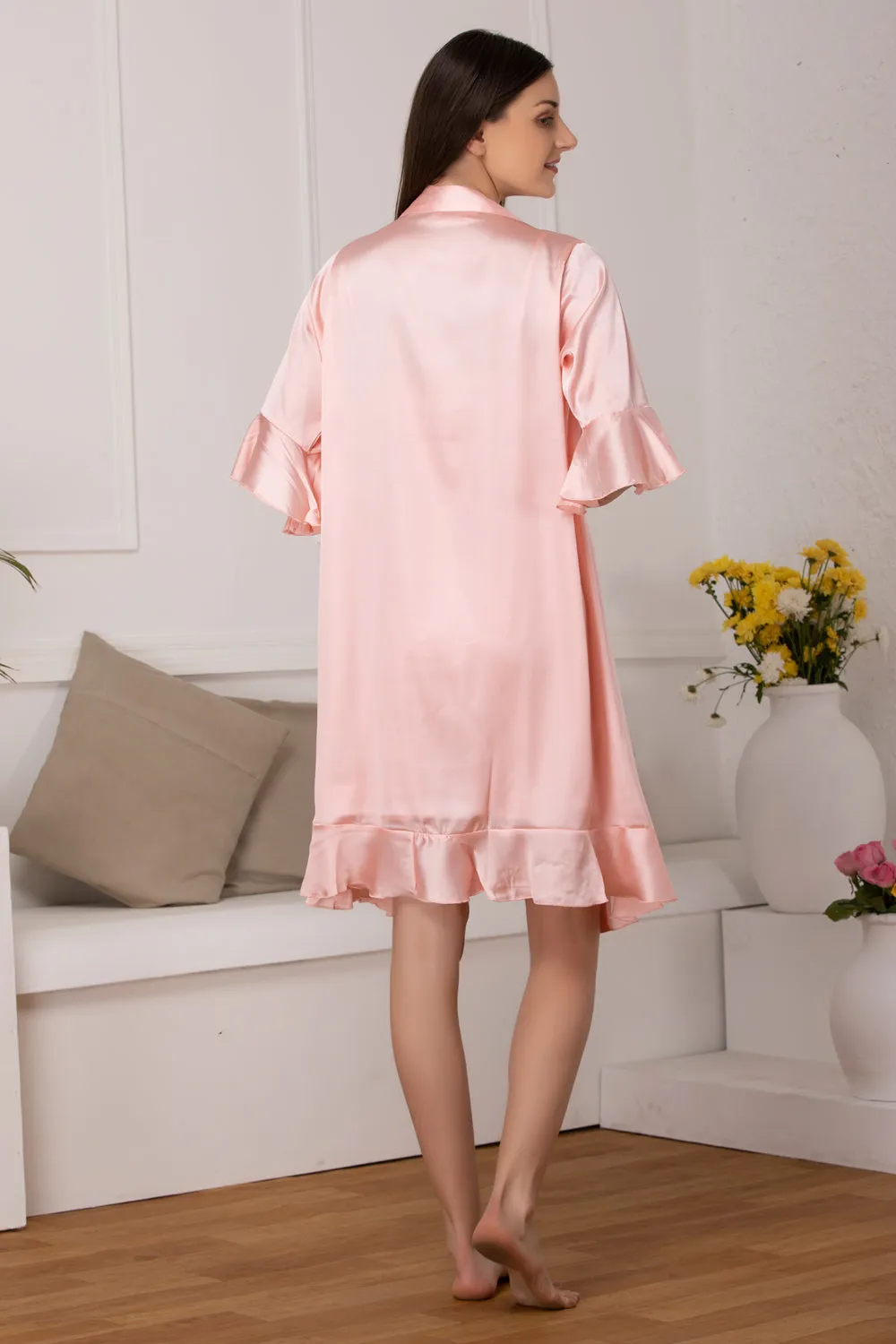 Plain Satin Nightgown set