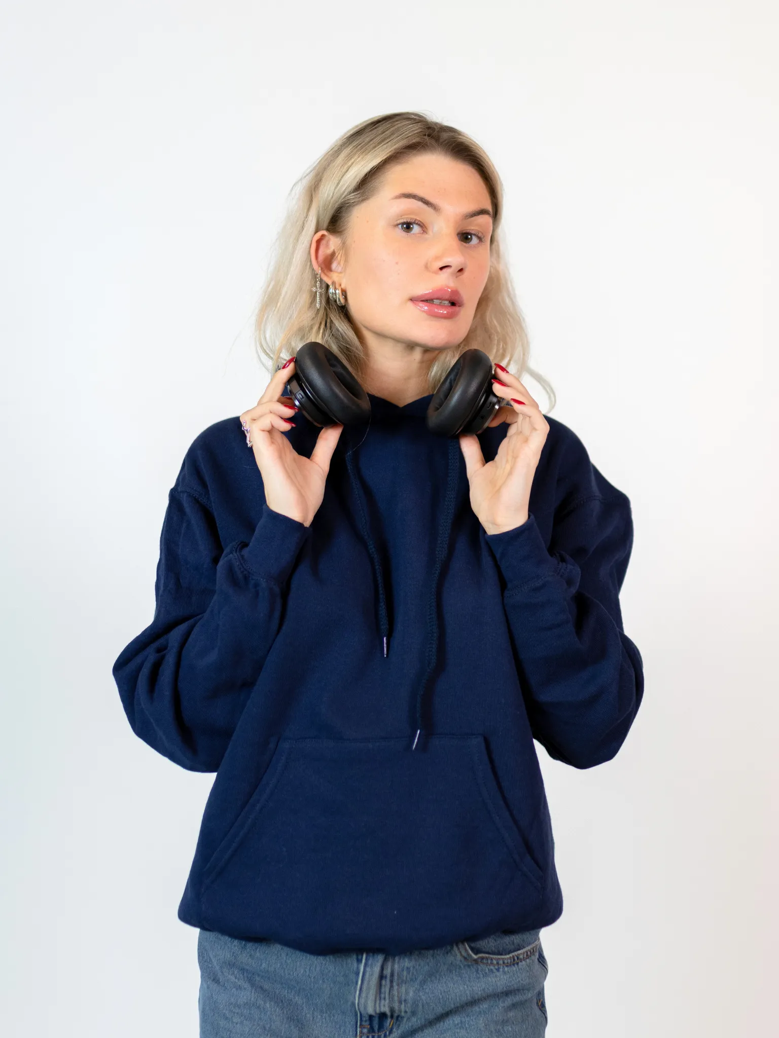 PLANET DISCO HOODIE (rygprint) - NAVY