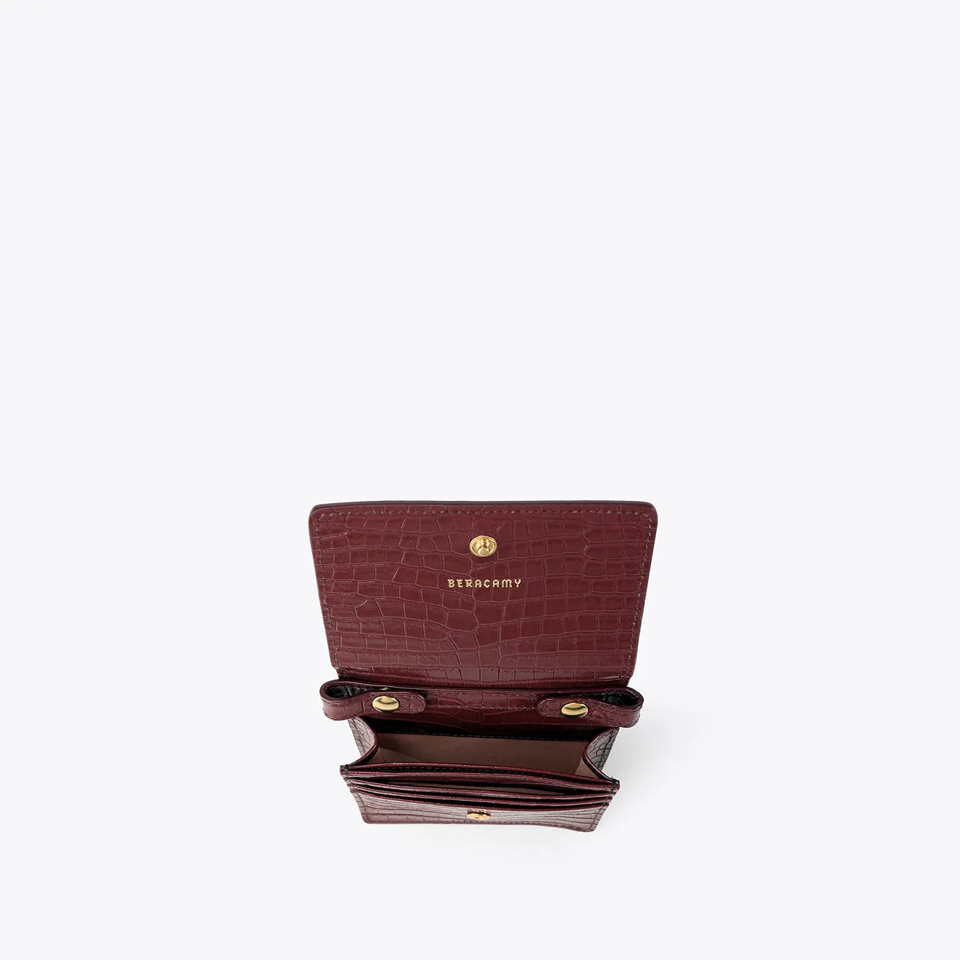 Pochette Chaîne - Bordeaux Embossé