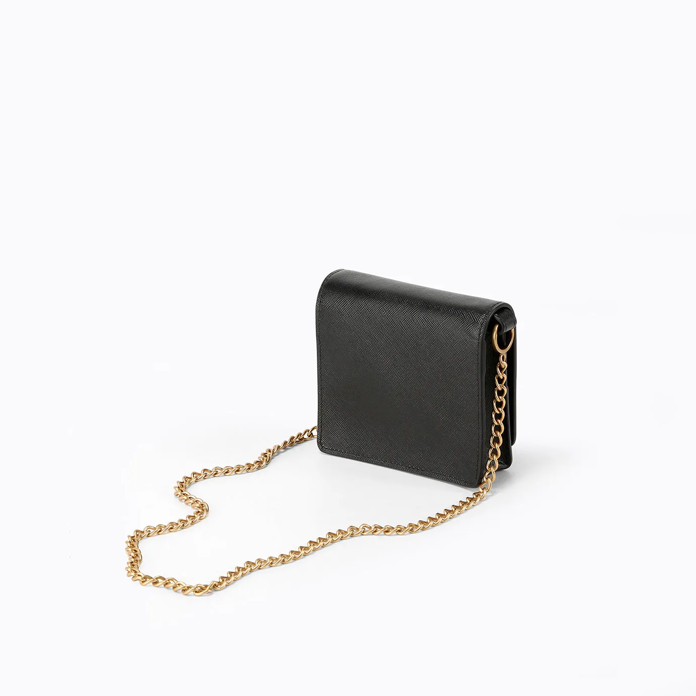 Pochette Chaîne - Saffiano Noir