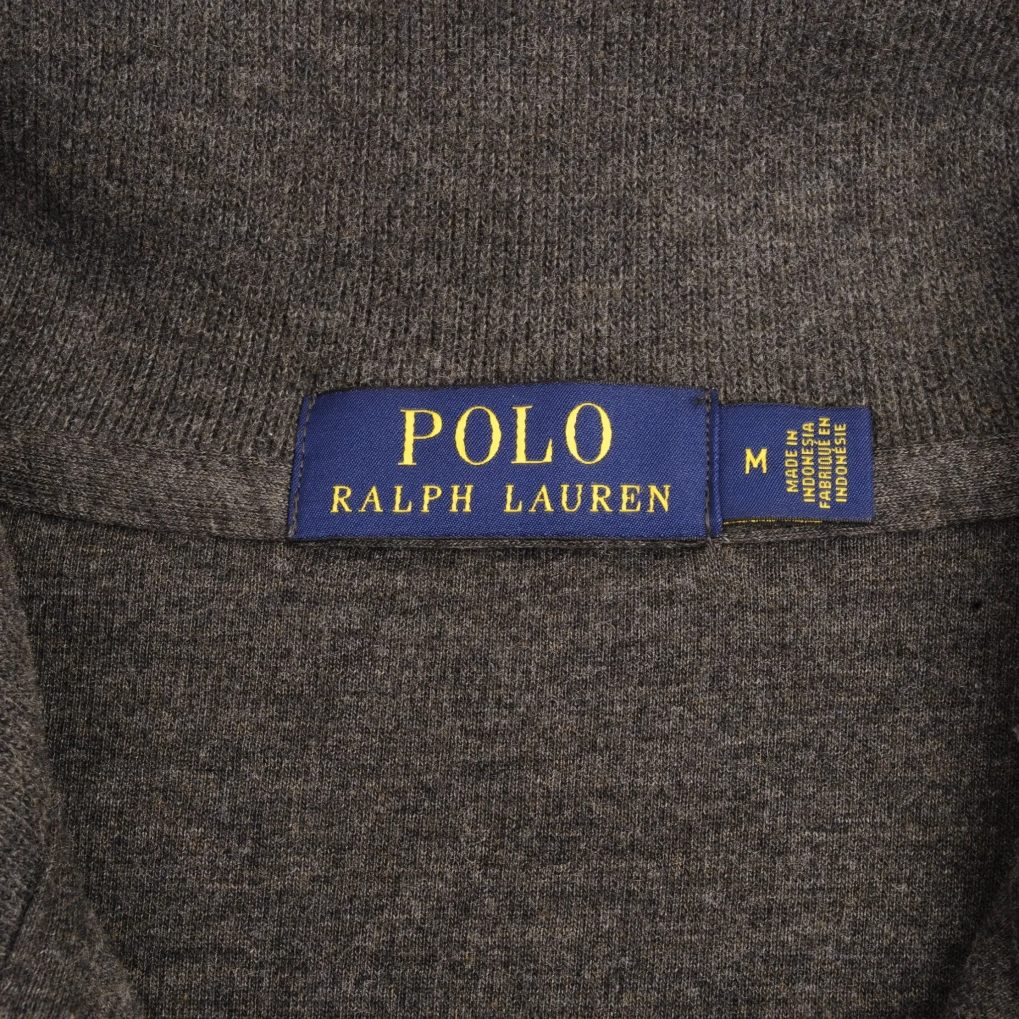 POLO RALPH LAUREN DARK GREY QUARTER 1/4 ZIP SWEATER SIZE MEDIUM