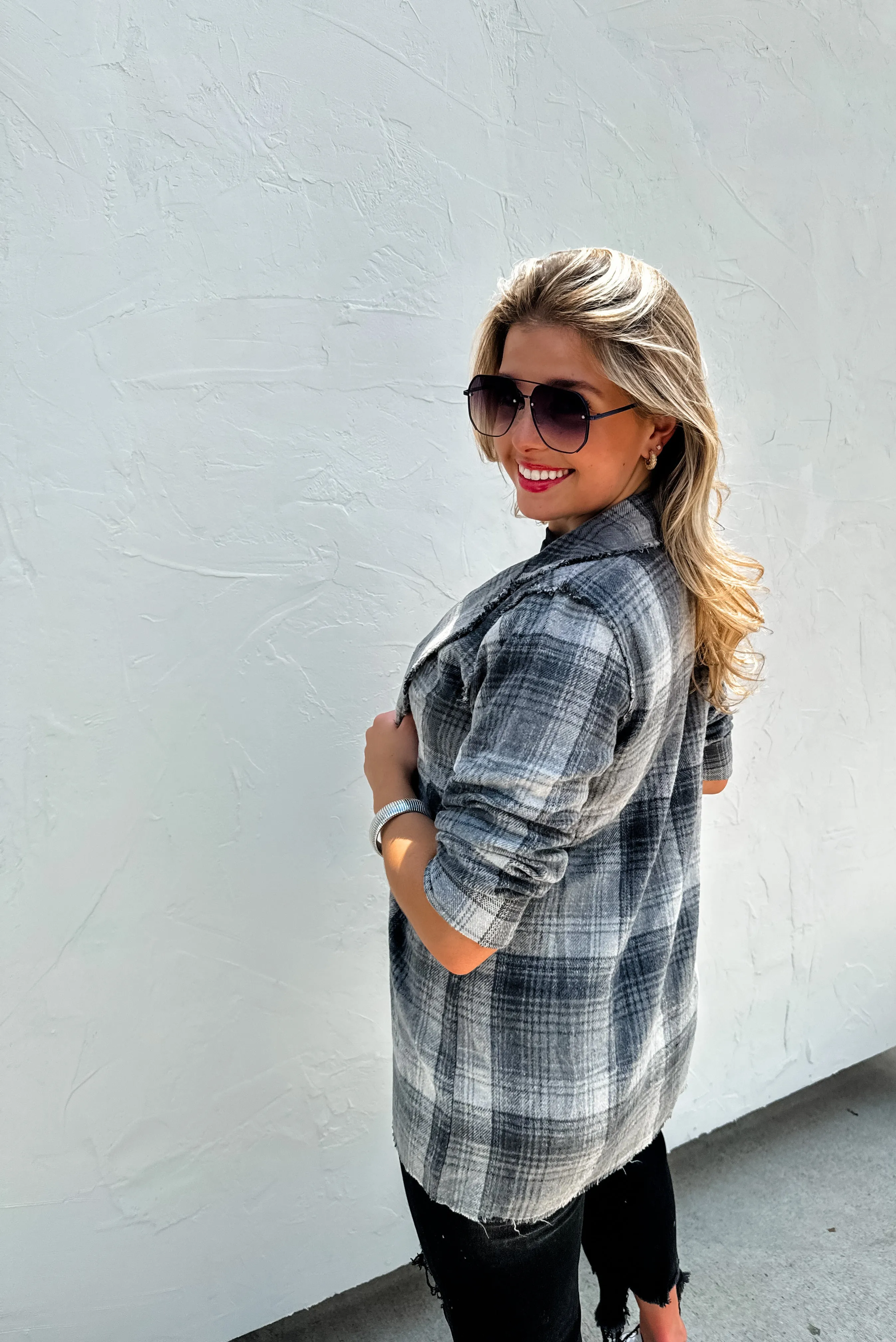 PULL IT TOGETHER FALL PLAID BLAZER