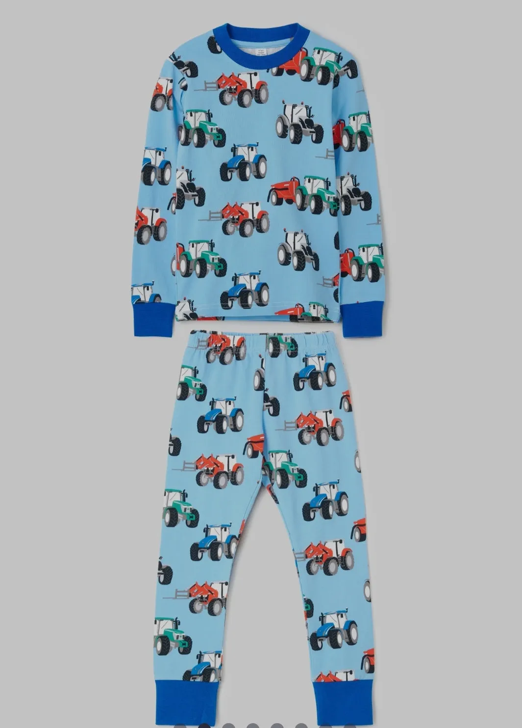 Pyjamas - Blue Tractor Print