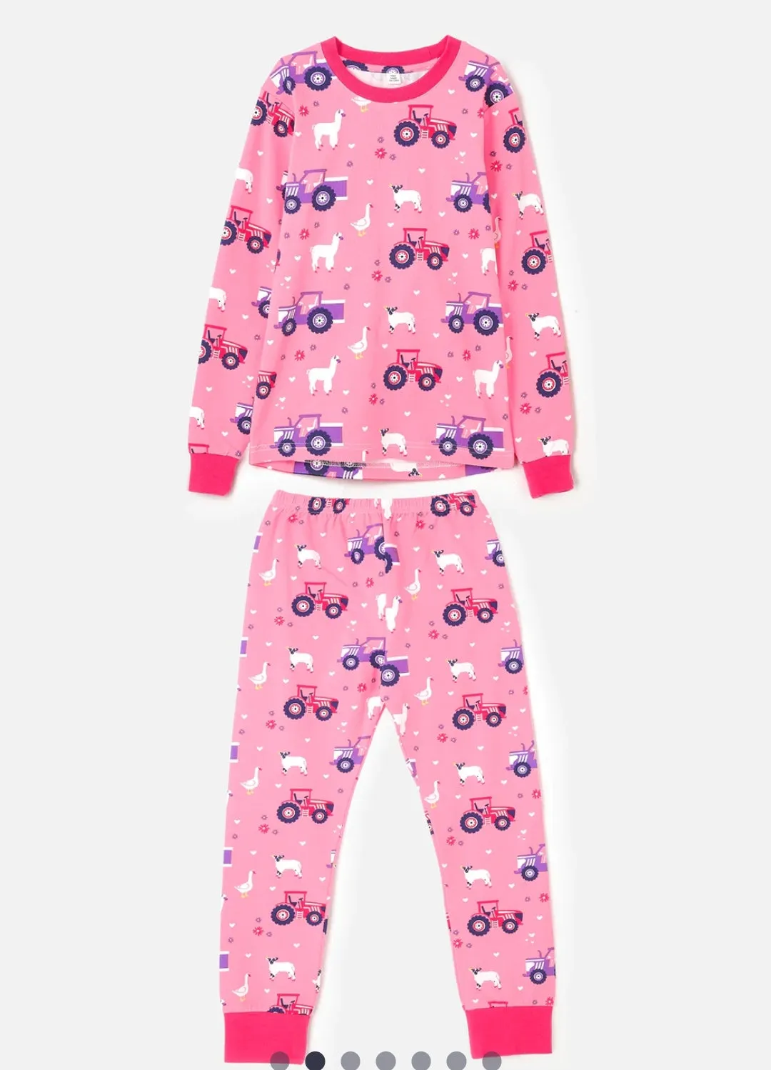 Pyjamas - Pink & Purple Tractor print