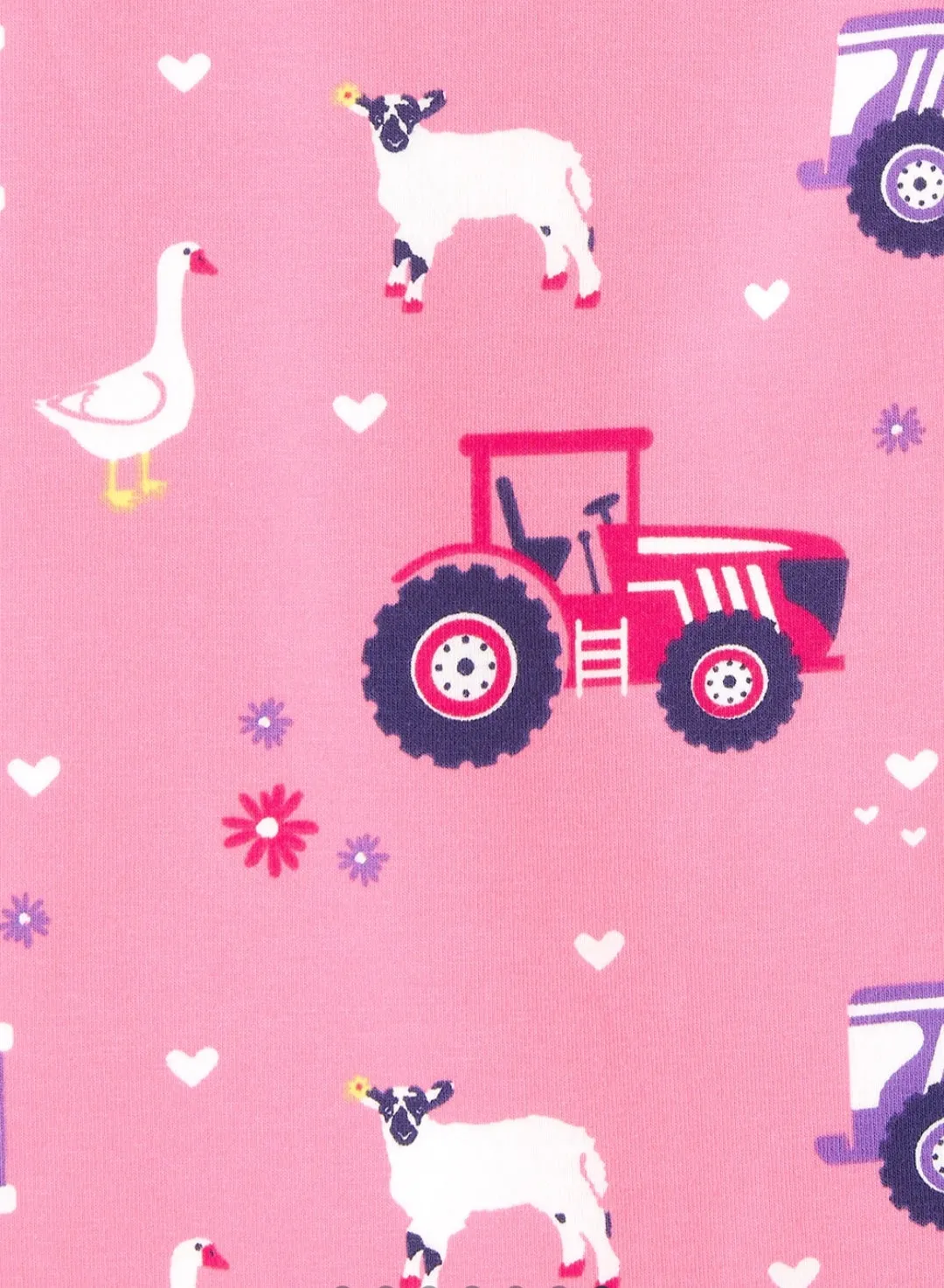 Pyjamas - Pink & Purple Tractor print